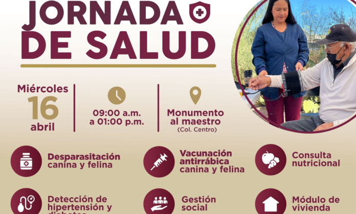 Jornada de Salud Llevarán Jornada de Salud a la colonia Centro este miércoles 16