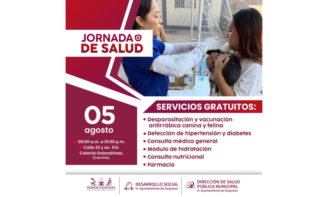 Llevará Jornada de salud a calle 32 avenida XIX (cancha) del sector Golondrinas
