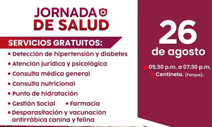 sector Centinela Anuncian servicios médicos y atención social en el parque del sector Centinela