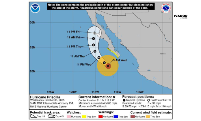 Gobierno de Sonora informa posibles lluvias intensas por “Priscilla” Gobierno de Sonora informa posibles lluvias intensas por “Priscilla”