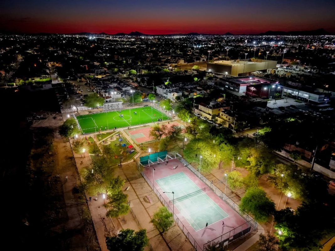 Moderniza Gobierno de Hermosillo alumbrado del Parque Deportivo Los Portales